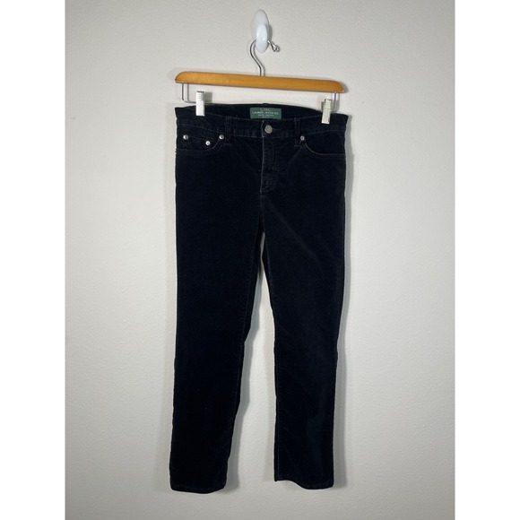 Lauren Ralph Lauren Pants - Lauren Ralph Lauren Pants Womens 4 Black Corduroy Straight Leg Mid Rise Petite